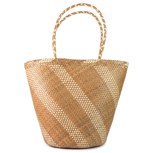 Palm Leaf Woven Tall Tote Bag