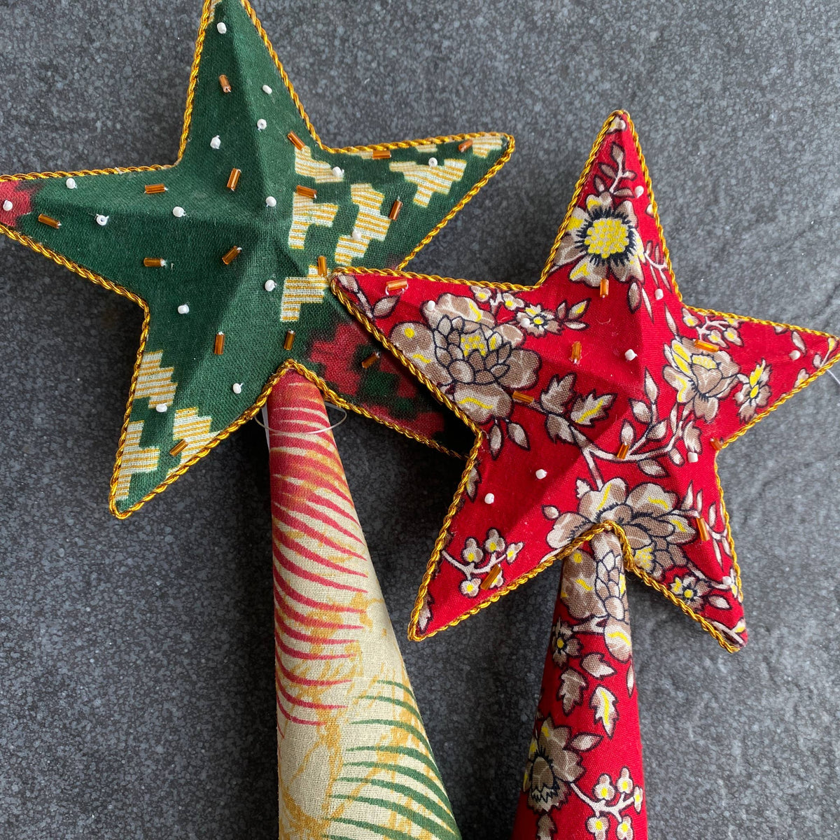 Upcycled Sari Star Tree Topper