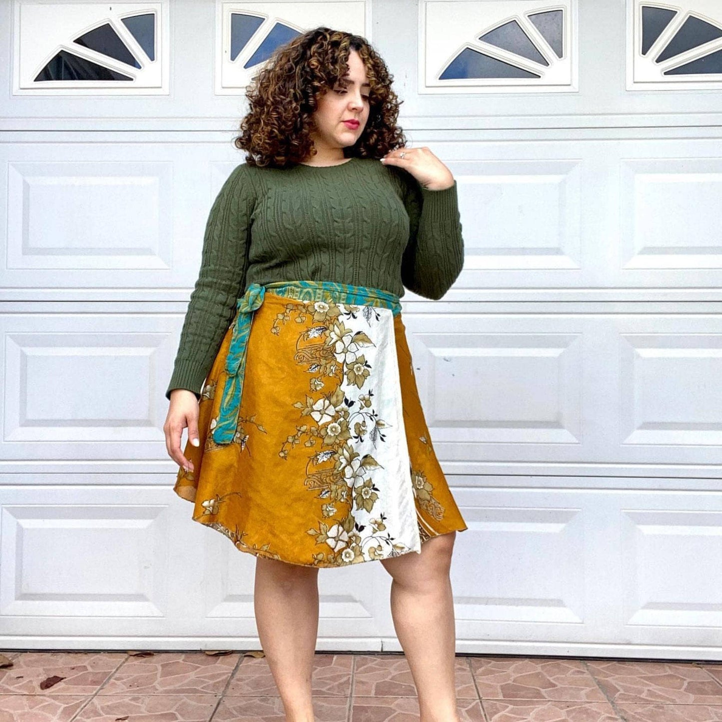 Knee-Length Sari Wrap Skirts