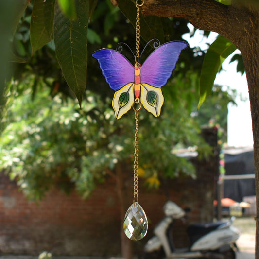 Butterfly Light Catcher with Crystal Drop