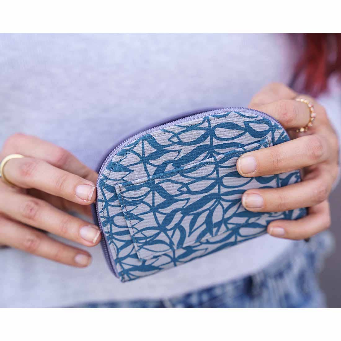Half Moon Wallet - Canvas Mini Wallet - Botanical Prints
