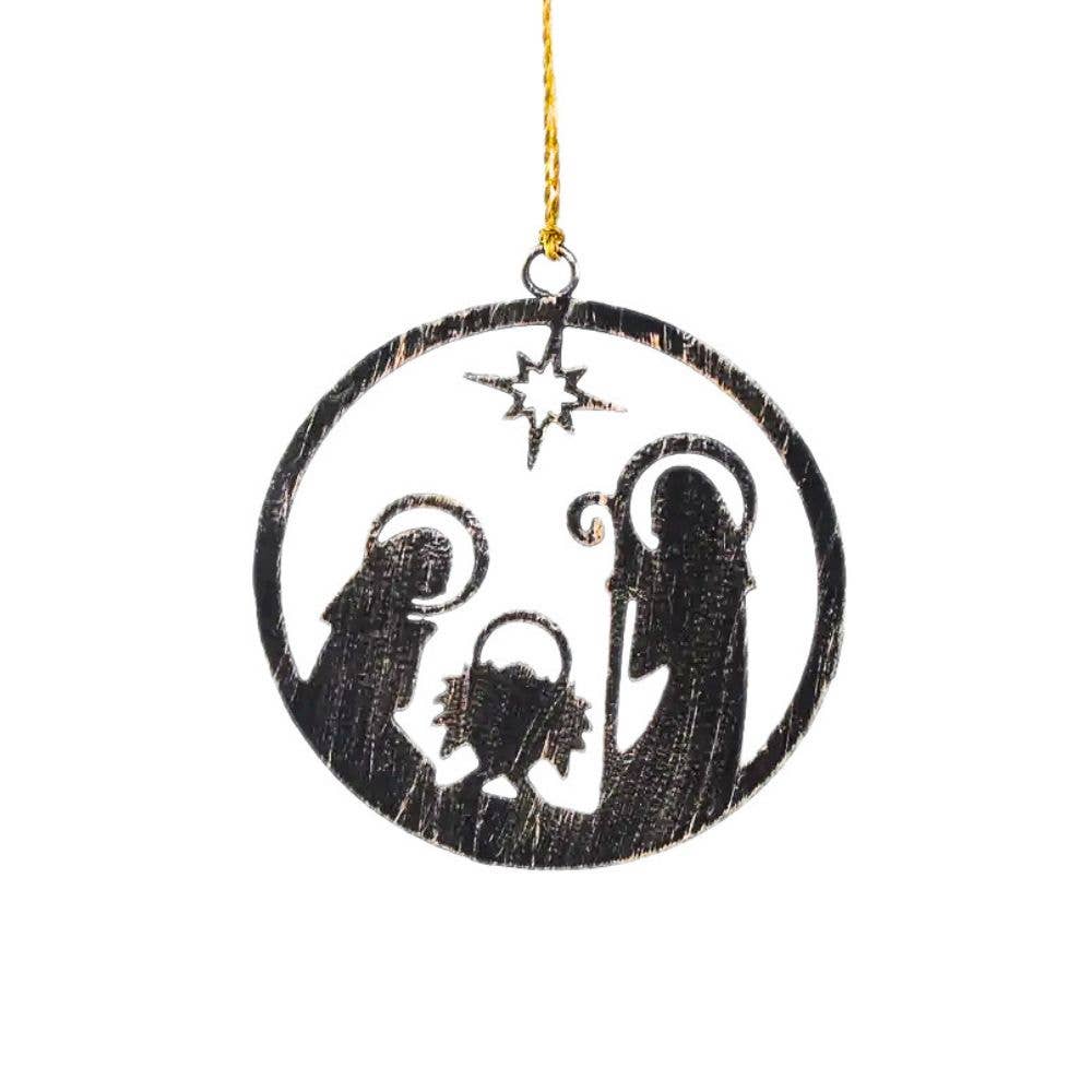 Handcrafted Iron Nativity Hanging Ornament