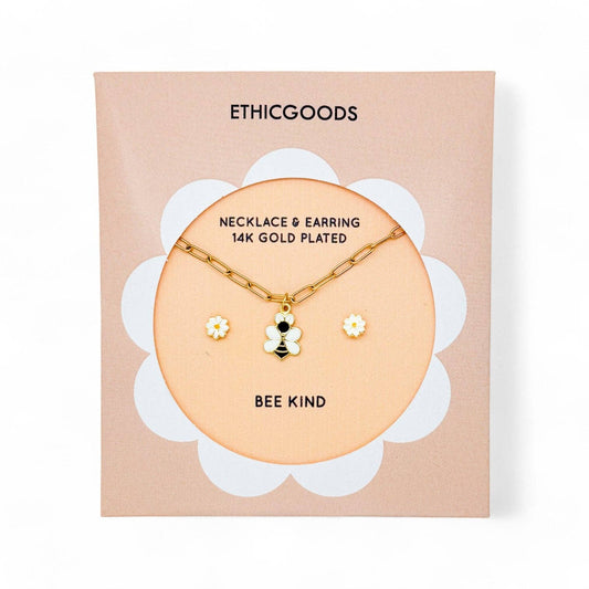 BEE Kind Kids Necklace & Earrings Set