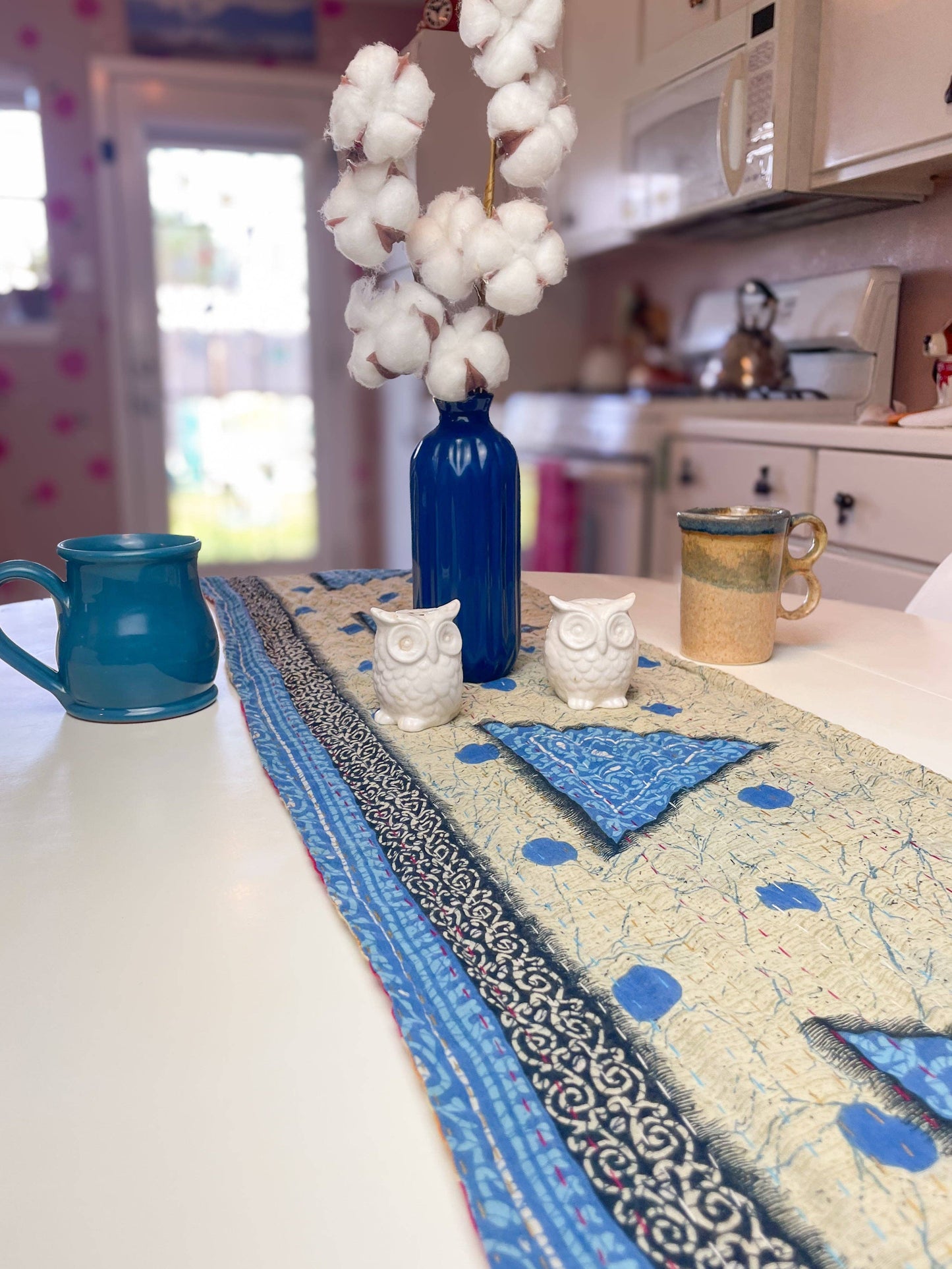 Reversible Kantha Table Runner / Scarf