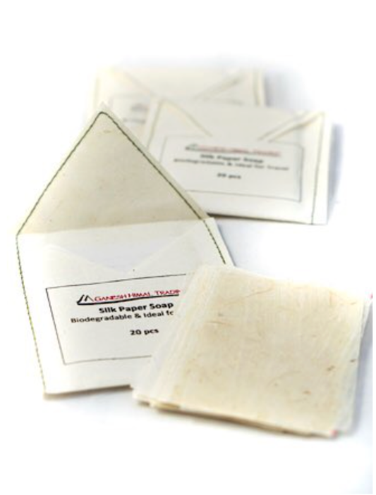 Hand Crafted Soap Paper, Lokta Paper Dipped in Silk Soap