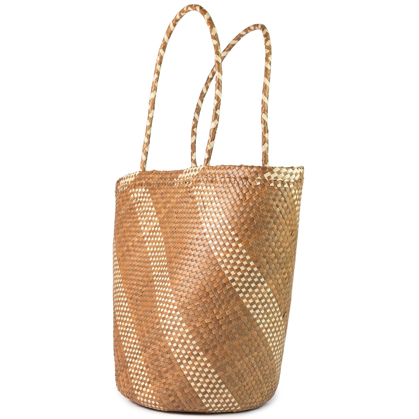 Palm Leaf Woven Tall Tote Bag
