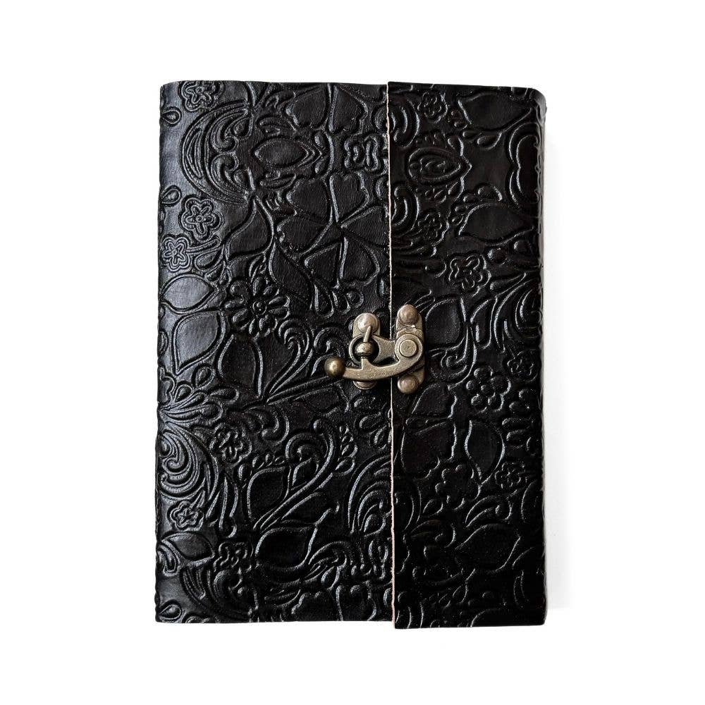 Embossed Cruelty Free Leather Journal with Metal Closure