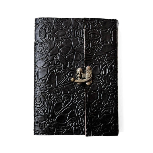 Embossed Cruelty Free Leather Journal with Metal Closure