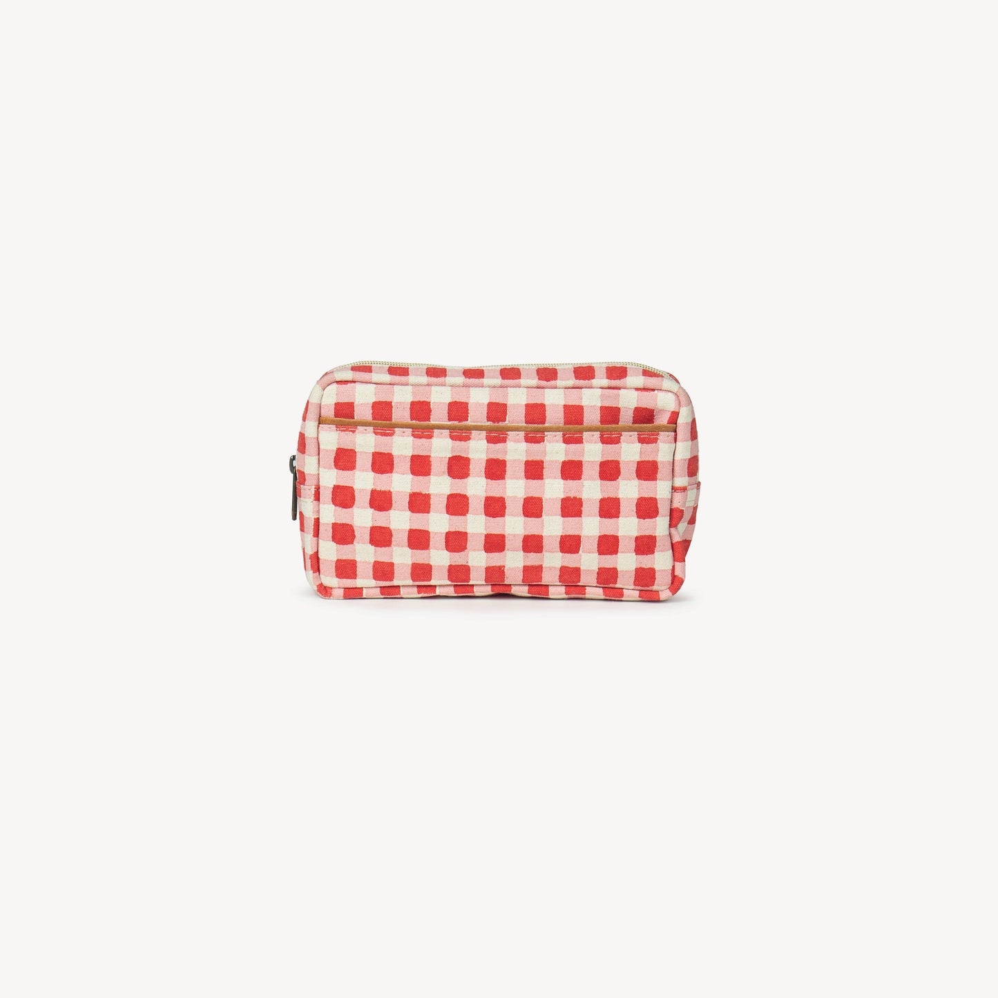 Block Print Belt Bag - Tomato Gingham