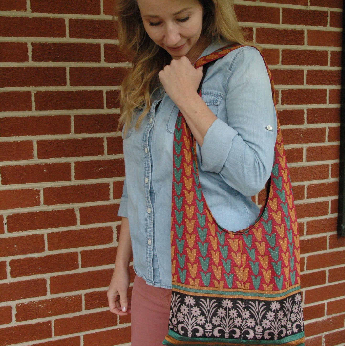 Upcycled Saree Market Bag