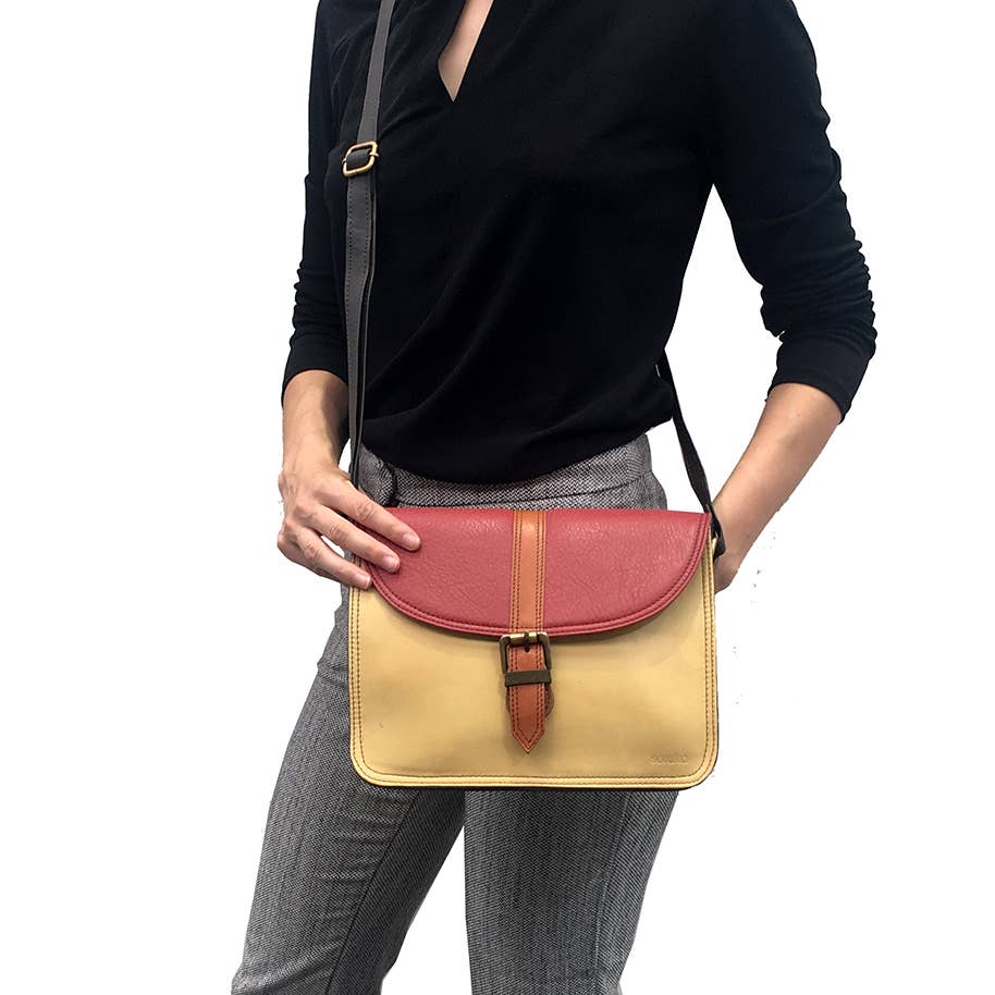Adelin Medium Crossbody Bag - Upcycled Leather