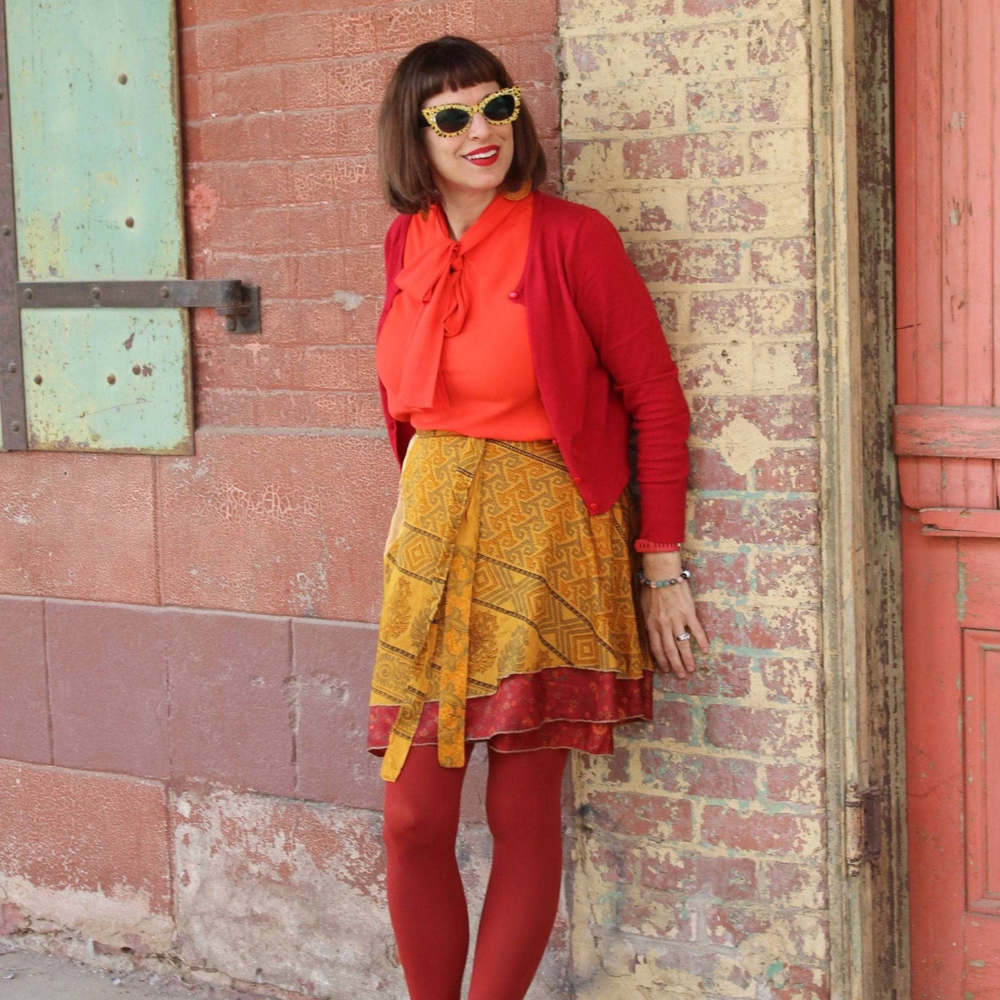 Knee-Length Sari Wrap Skirts