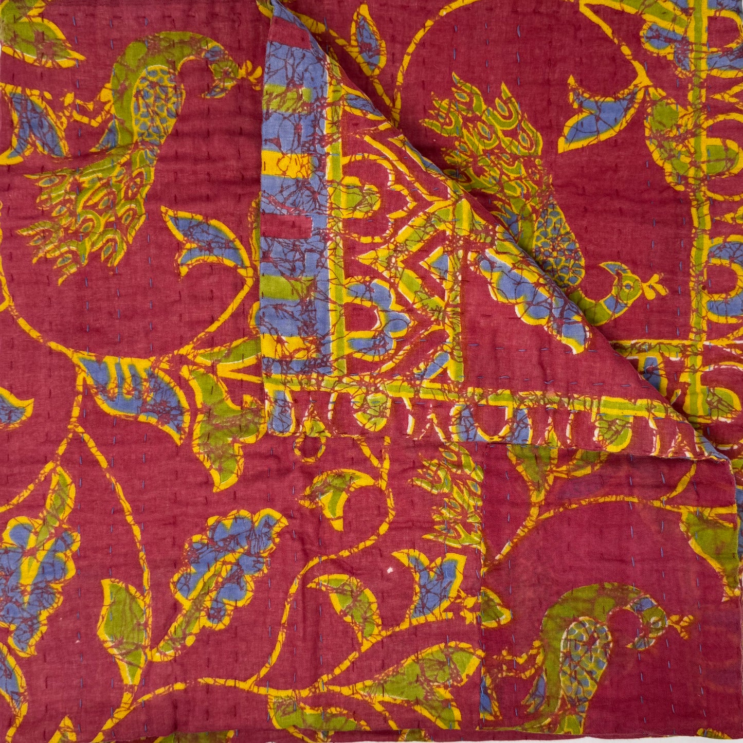 Mini Kantha Throw Blanket