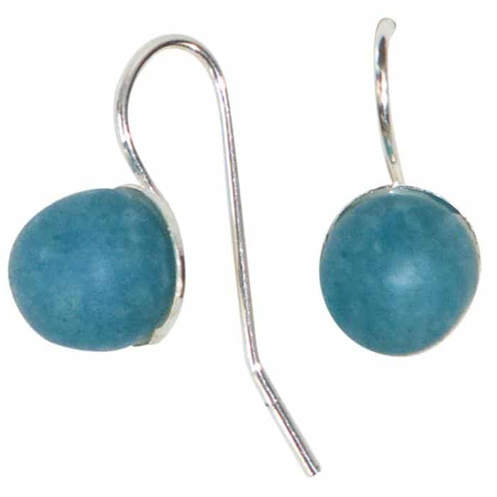 Glass Pearls Drop: Earrings - Blue