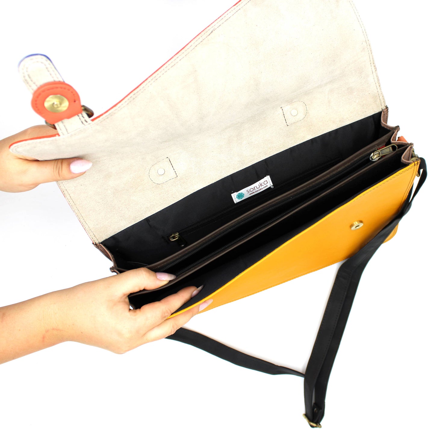 Emery Briefcase Bag - Upcycled Leather