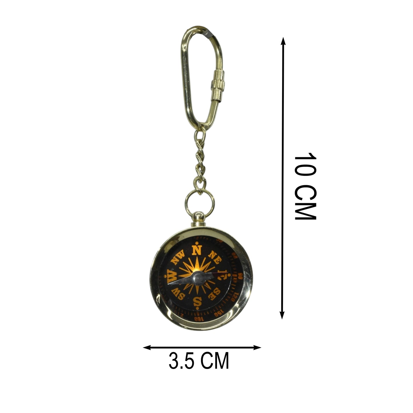 Brass Compass Key Chain, Unisex Gift