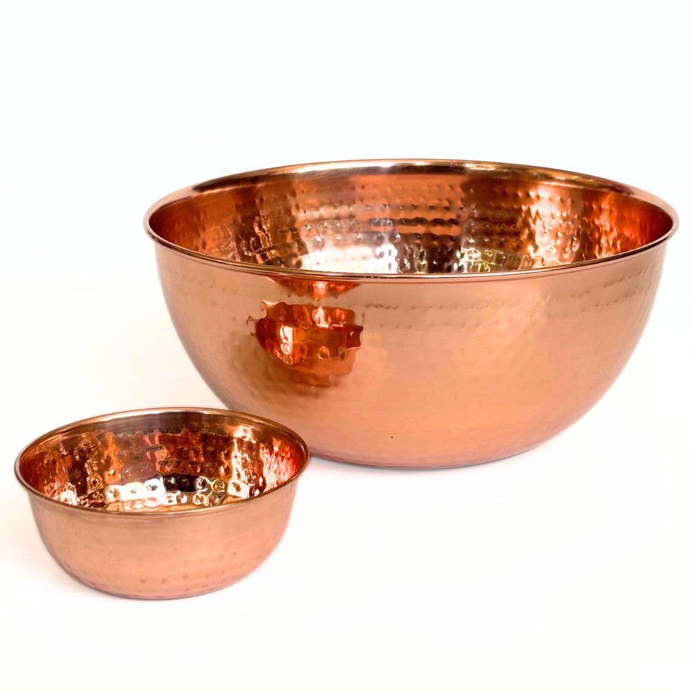 Large Hammered Copper Bowl 10"