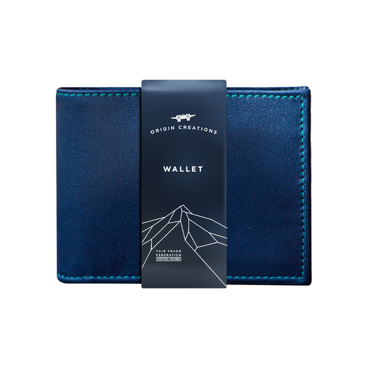 Bifold Leather Wallet  - Ocean Navy
