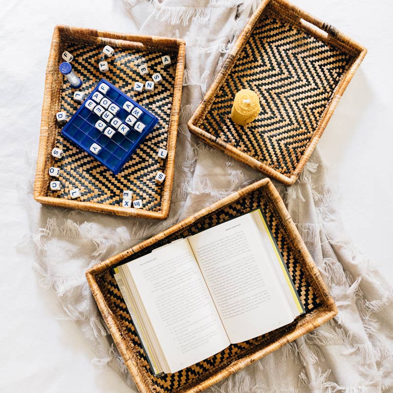 Chevron Banana Leaf Tray