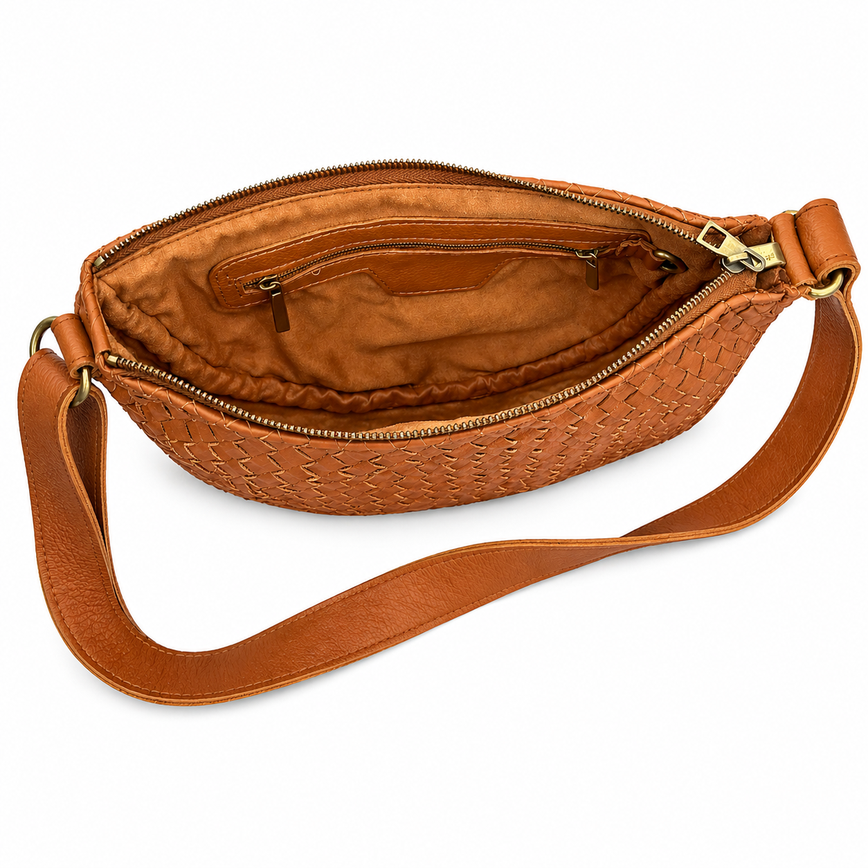 Hilal Braided Leather Sling Bag