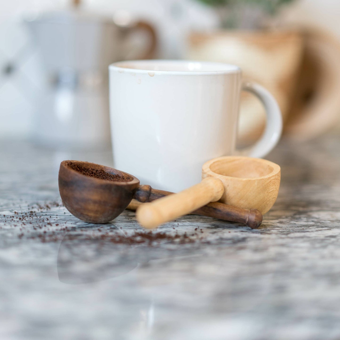 Hand Carved Wooden Coffee Scoop