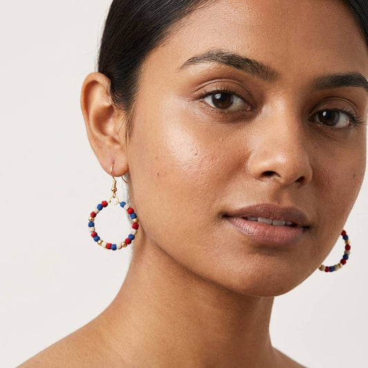 Patriotic Kantha Handcrafted Earrings