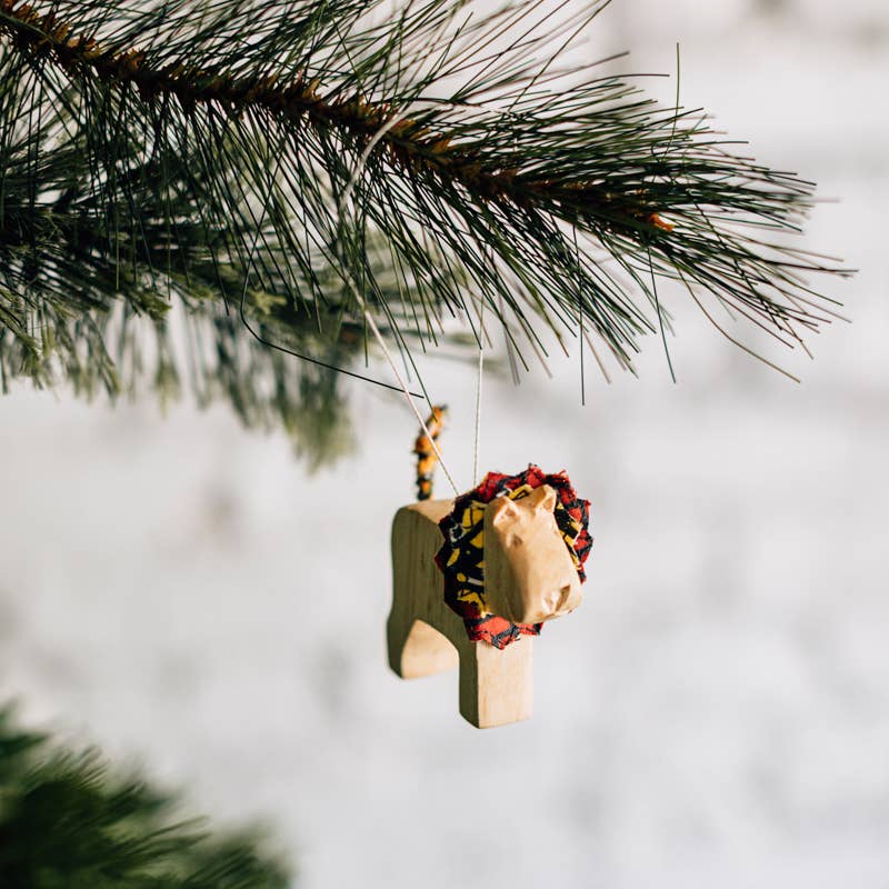 Hand-Carved Lion Ornament