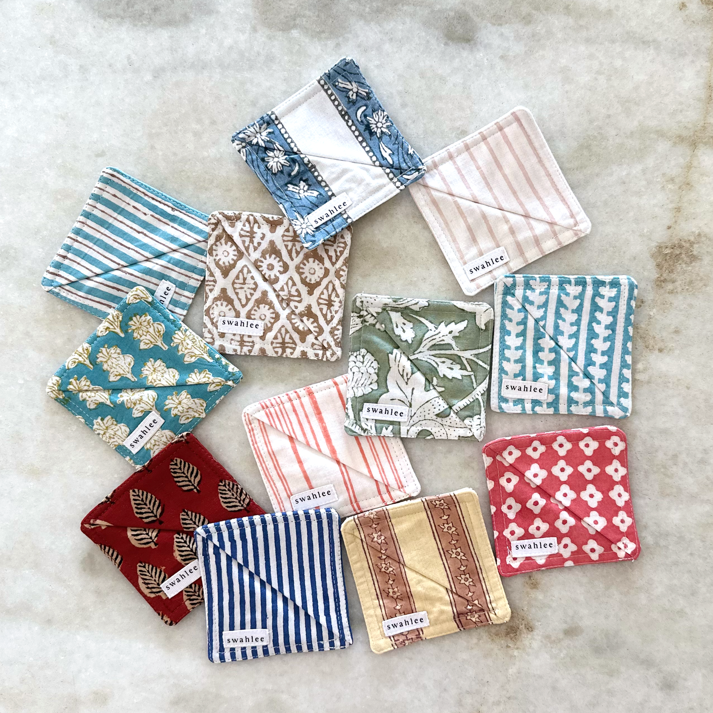 Block Print Corner Bookmarks