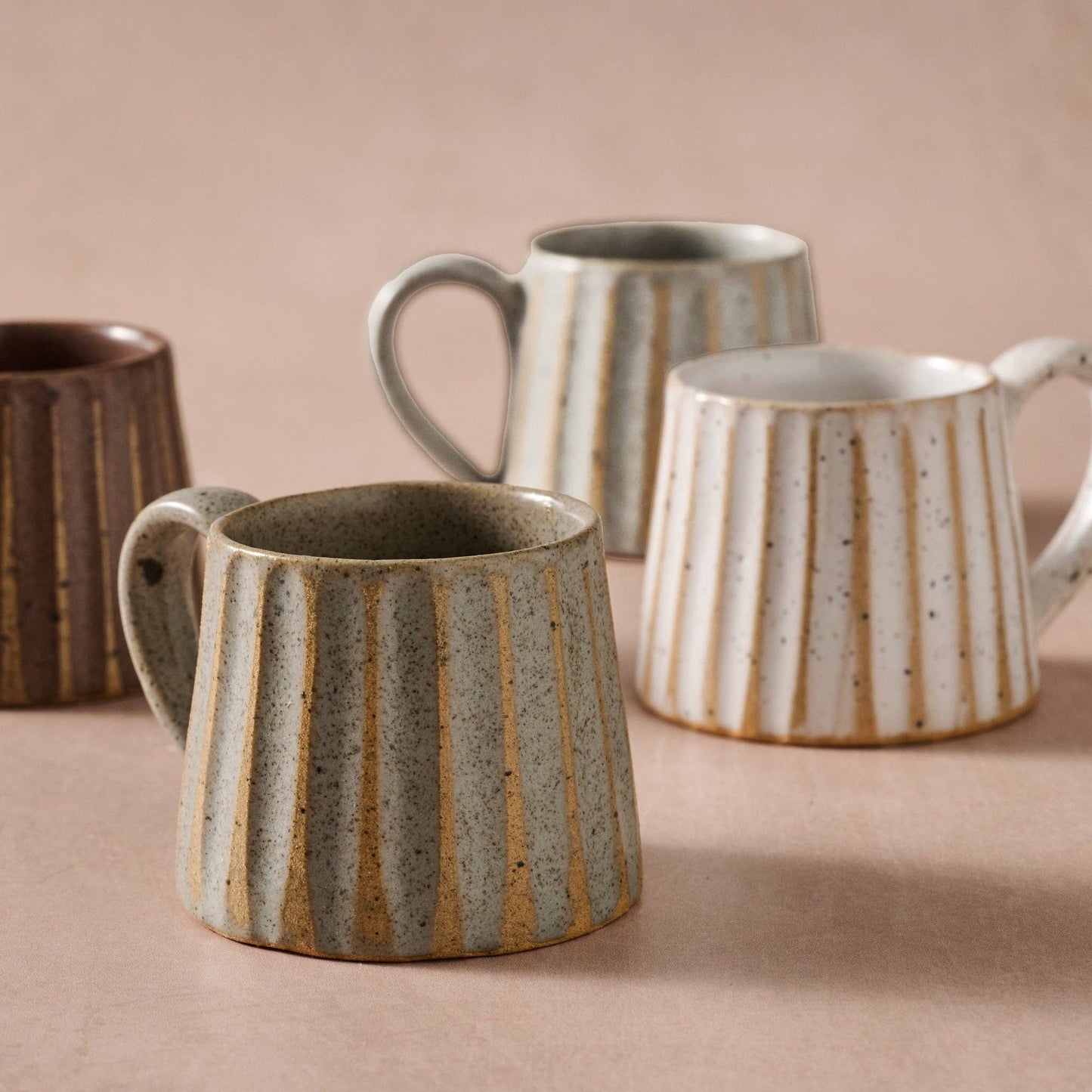 Conical Fluted Ceramic Espresso Mug