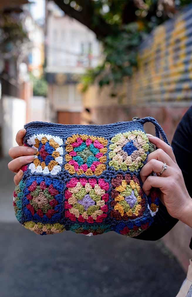 Granny Square Crochet Toiletry Bag