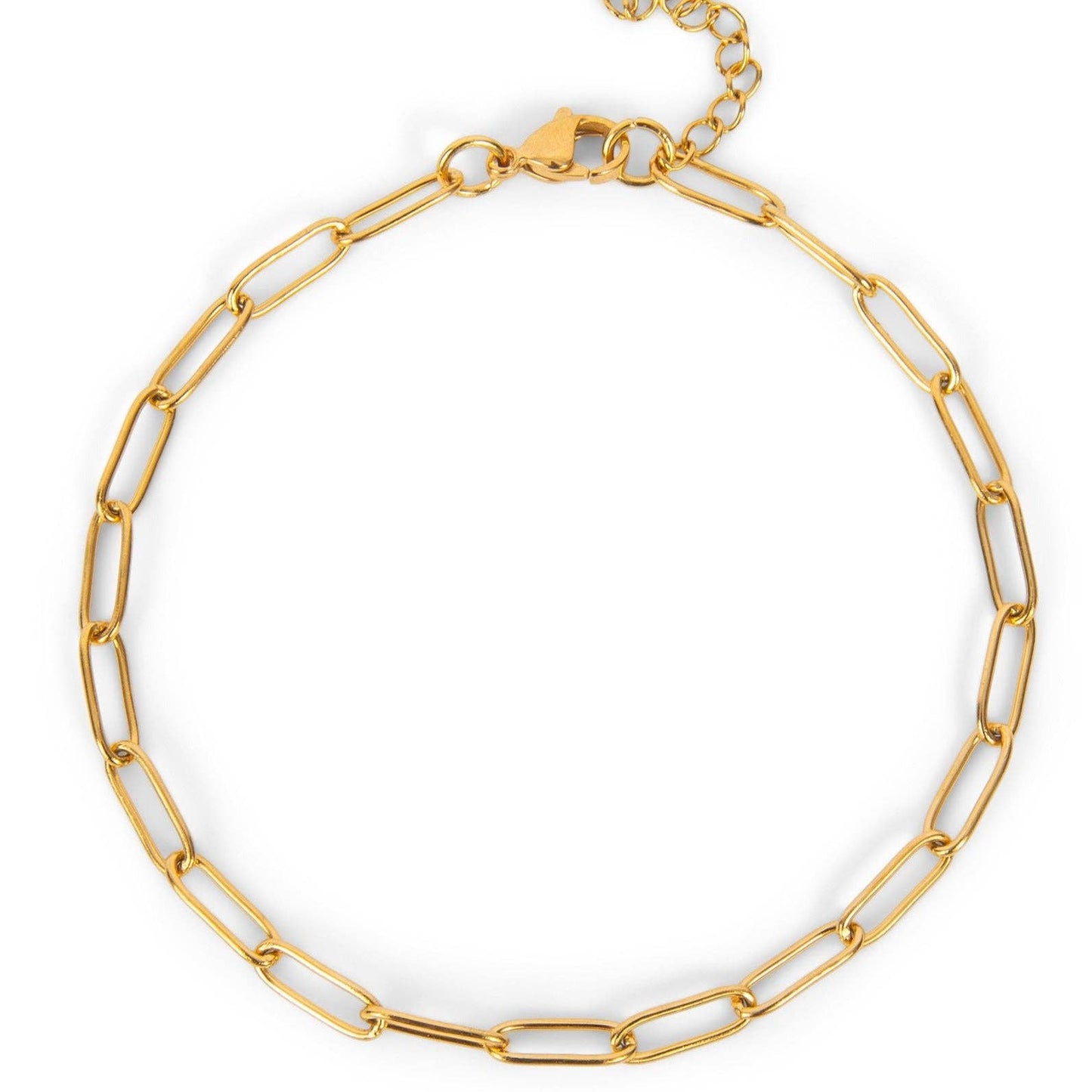 Classic Gold  Paperclip Chain Anklet