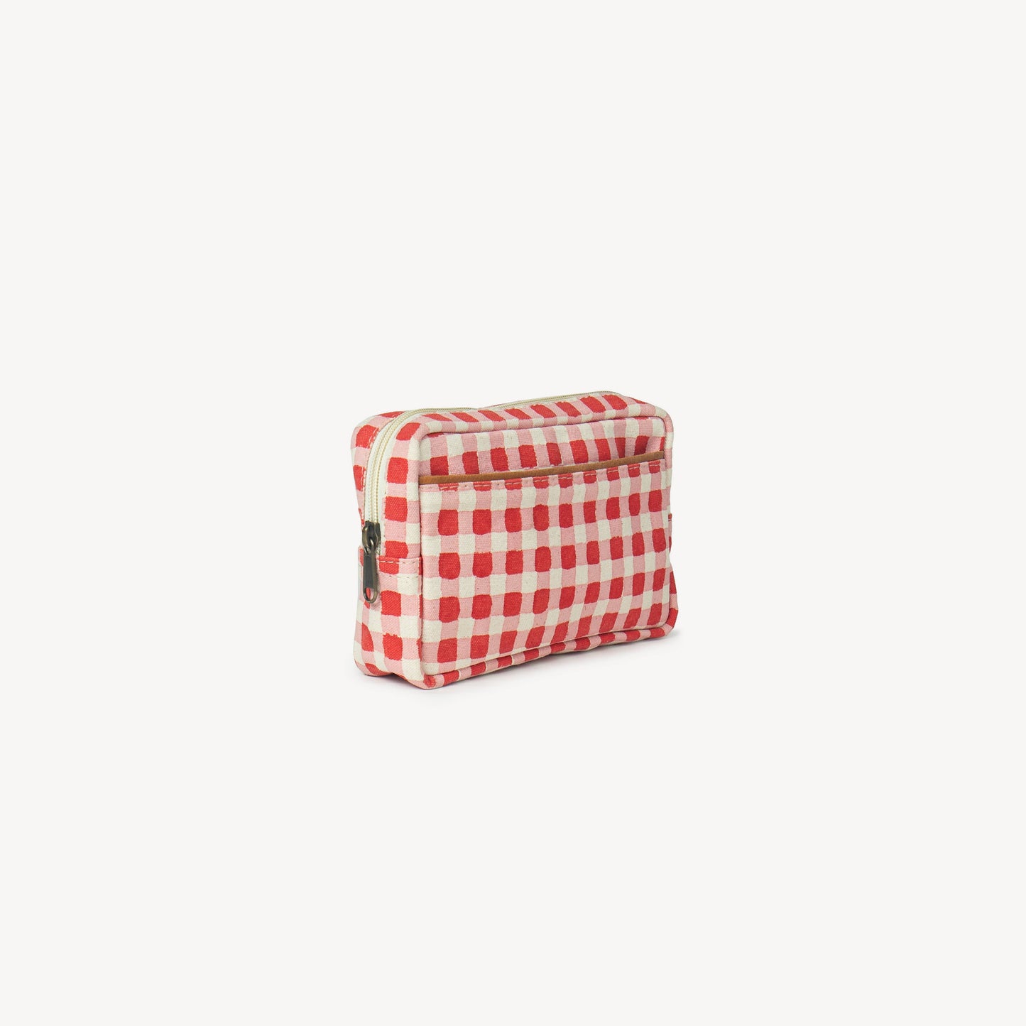 Block Print Belt Bag - Tomato Gingham