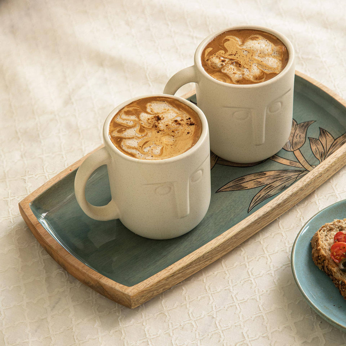Sculpted Face Ceramic Coffee Mug