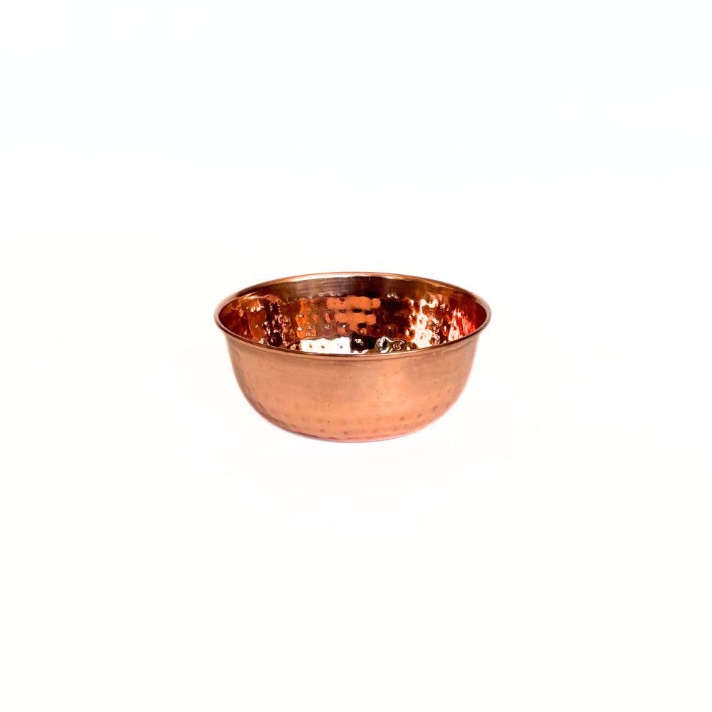 Small Hammered Copper Finish Bowl 4.6"
