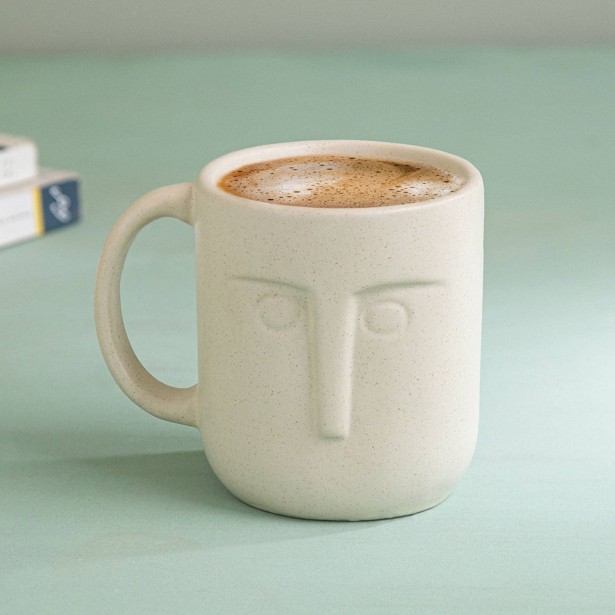 Sculpted Face Ceramic Coffee Mug