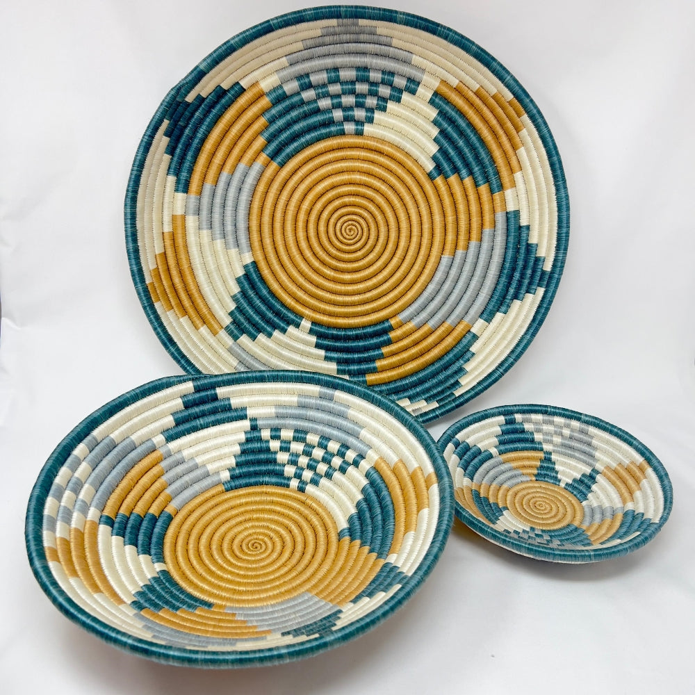 Teal & Blue DiversiformWoven Bowl
