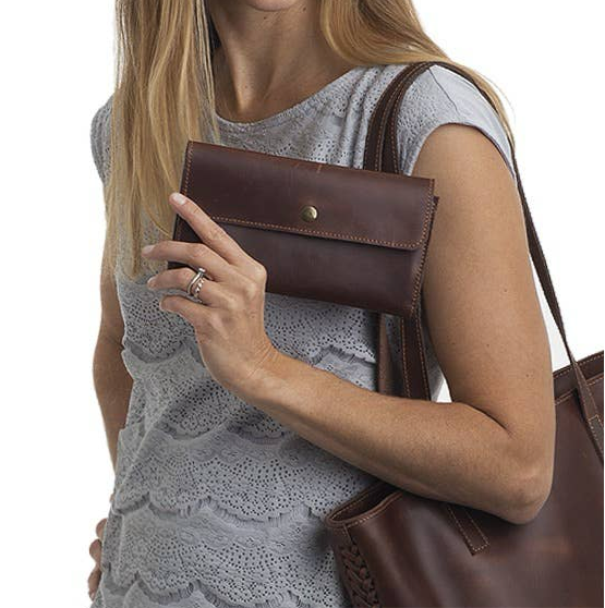 Leather Wallet in Walnut