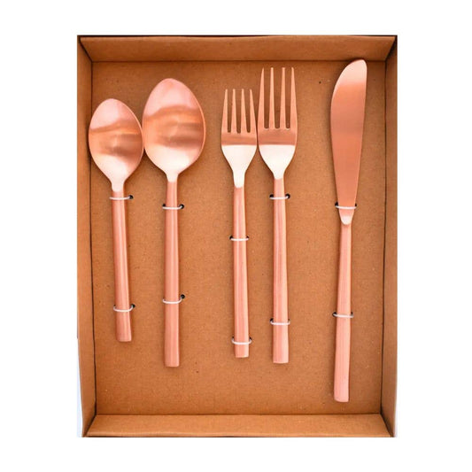 Stainless Steel Cutlery Set – Copper Plated