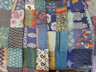 King Kantha Stitched Patchwork Blanket