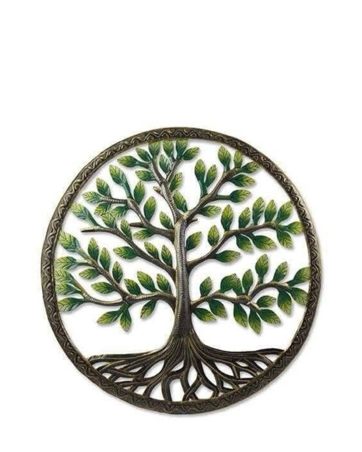 Green Tree of Life Metal Art