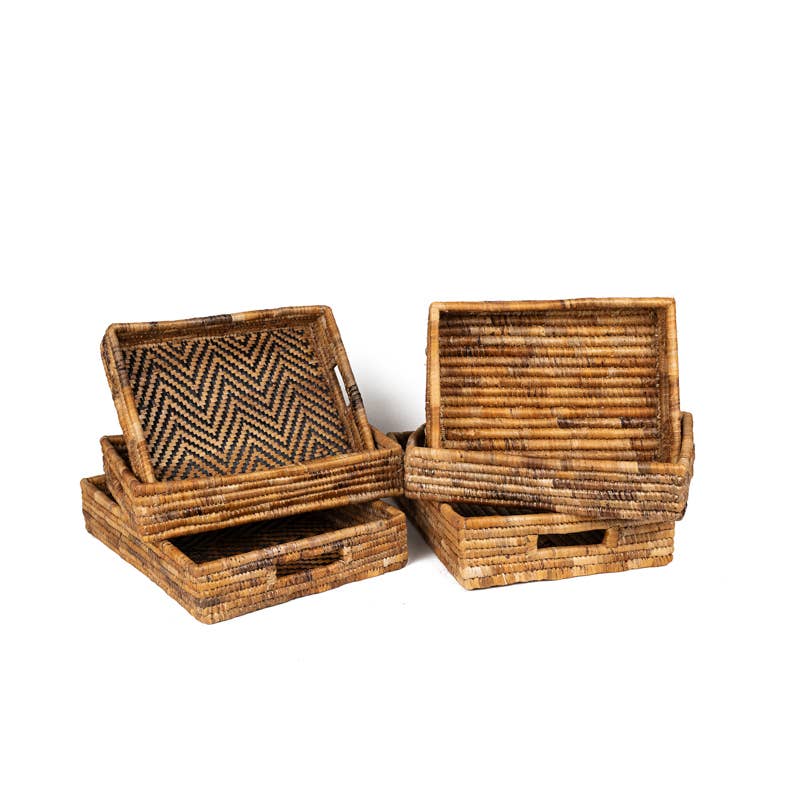 Chevron Banana Leaf Tray