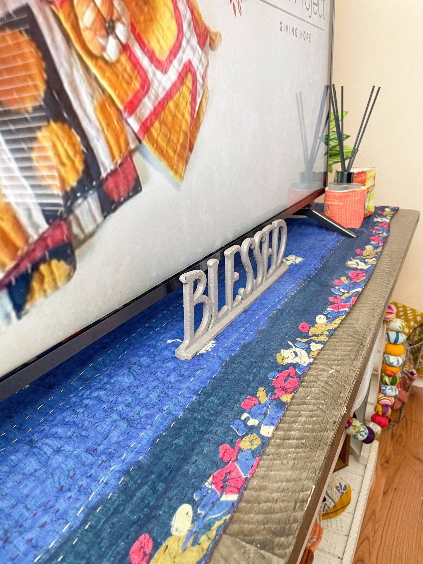 Reversible Kantha Table Runner / Scarf