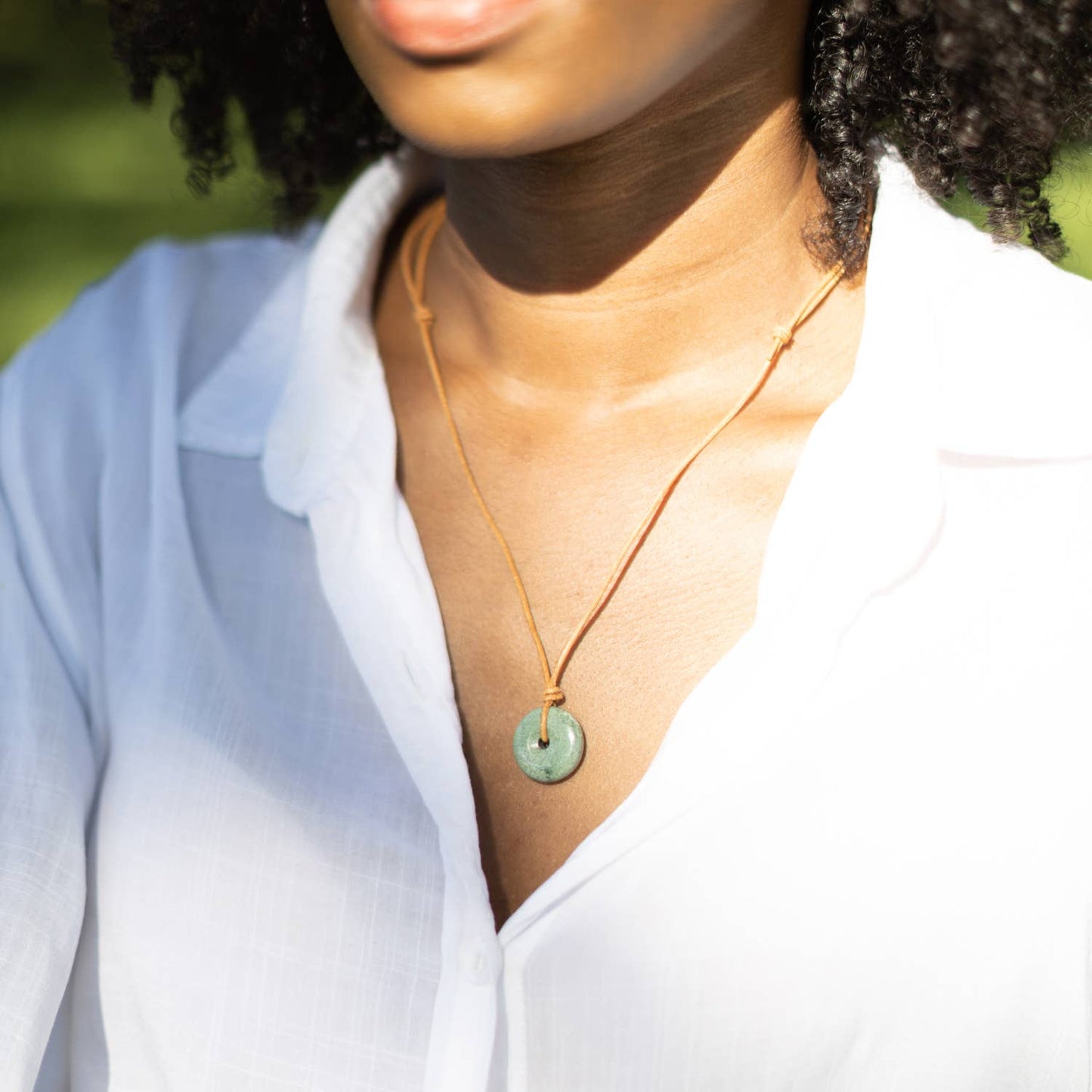 Leather Jade Necklace