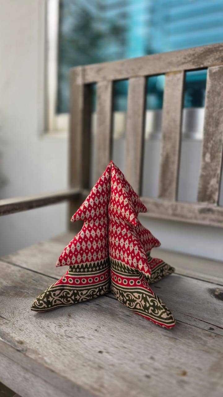 Festive Sari Cloth Christmas Tree