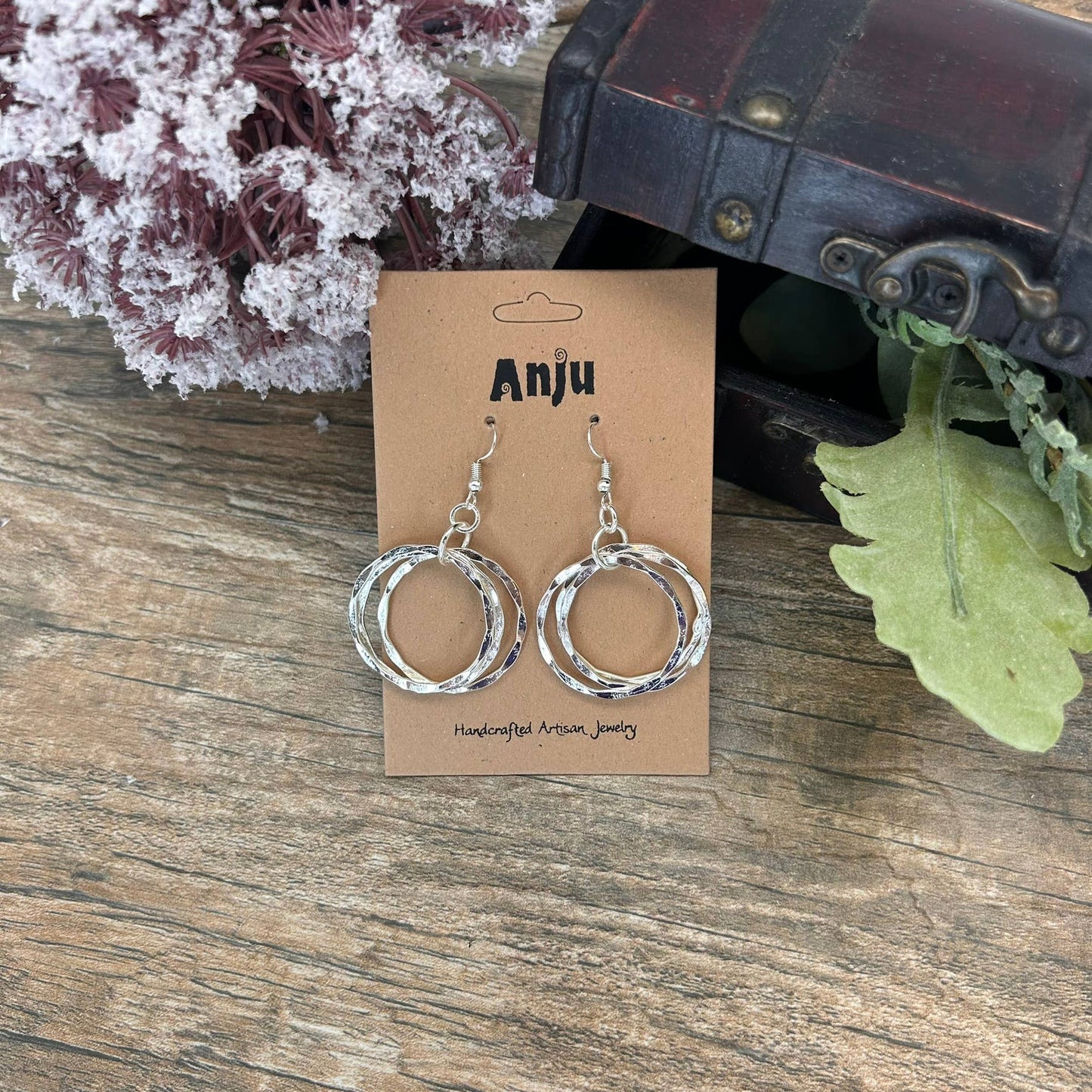 Layered Circle Earrings - Silver Plated