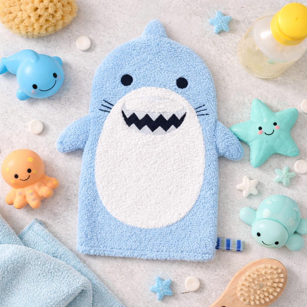 Baby Washcloth Bath Mitt –  Shark