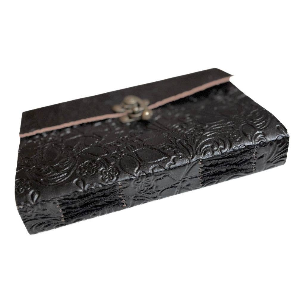 Embossed Cruelty Free Leather Journal with Metal Closure