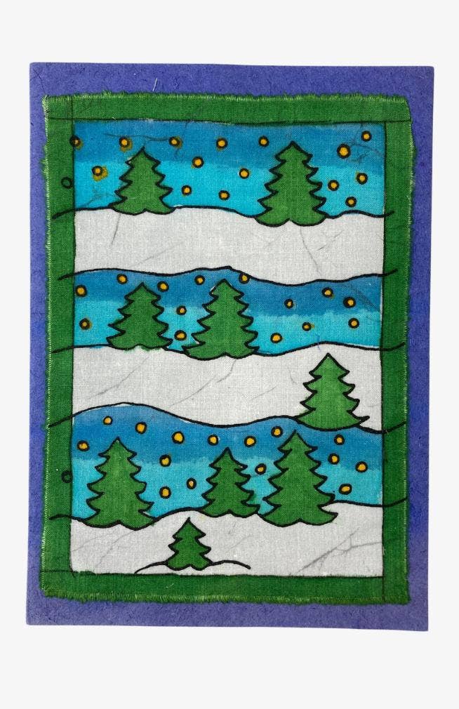 One-of-Kind Batik Lokta Paper Card