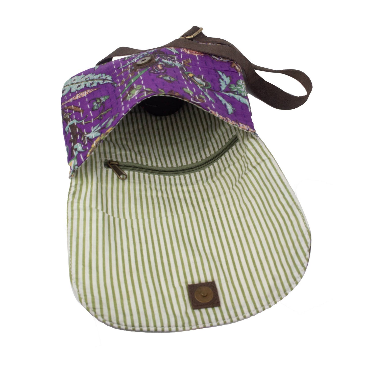 Purple Floral Crossbody Purse