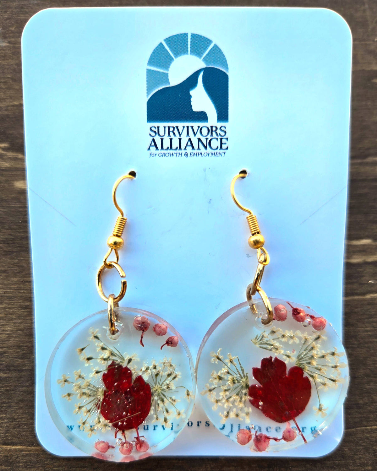 Red Leaf + Lace Earrings